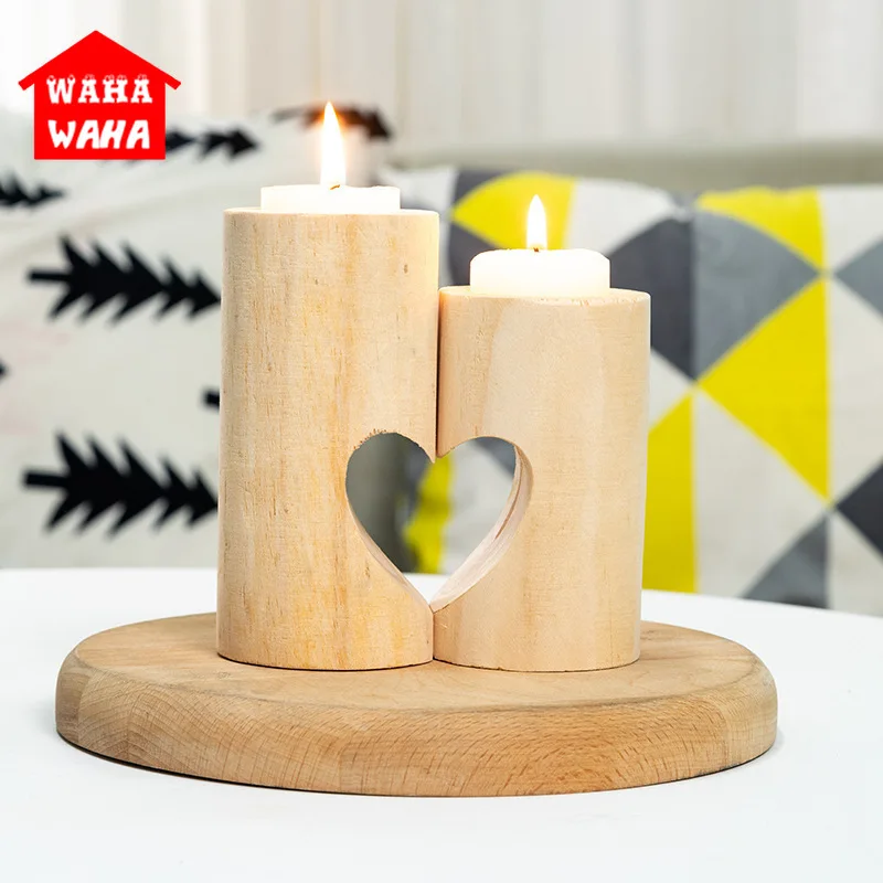 クリスマスマルチスタイルパーティーキャンドルホルダー 結婚式手作り茶木製ハート形のキャンドルホルダーホーム装飾 Aliexpress ホーム ガーデン