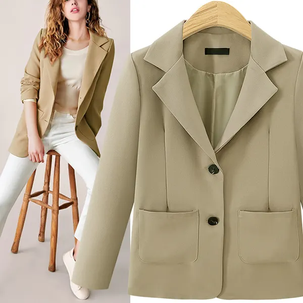 

Chic solid color ladies coat new autumn fashion women's coat jacket wild loose coat office coat