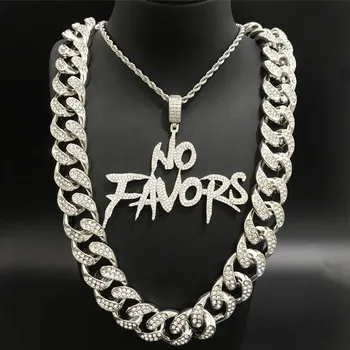 

Hip Hop Men Silver Color ABM Alphabet Necklace With Zircon Crystal Miami Necklace Ice Out Cuban Neckalce Chain Hip Hop For Men