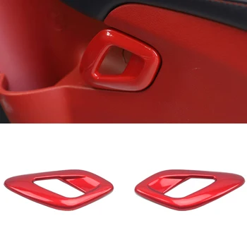 

For Dodge Challenger Accessories 2015-2019 ABS Interior Handle Frame Trims Interior Decoration Red 2 Pcs
