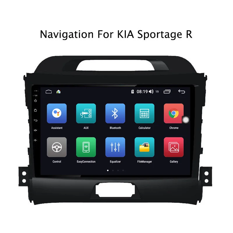 Perfect Ectwodvd 9inch Andriod 8.1 Car DVD GPS For Kia Sportage R 2010-2016 4G RAM 64G ROM CarPlay DSP 4G LTE with WIFI 1