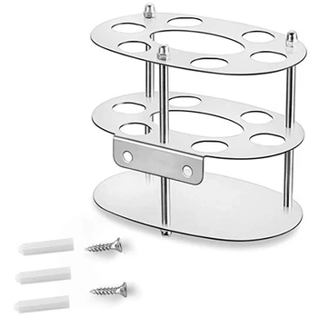 

HOT-Toothbrush Holder, Stainless Steel Bathroom Toothbrush Holder - Multi-Functional 7 Slots Bathroom Sink Organizer Suitable Ra