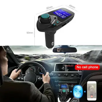 

Car mp3 Handsfree Wireless Bluetooth Car Kit FM Transmitter Phone Car LCD Player Card MP3 Charger TF USB 2.1A Charger Dual M5Z5
