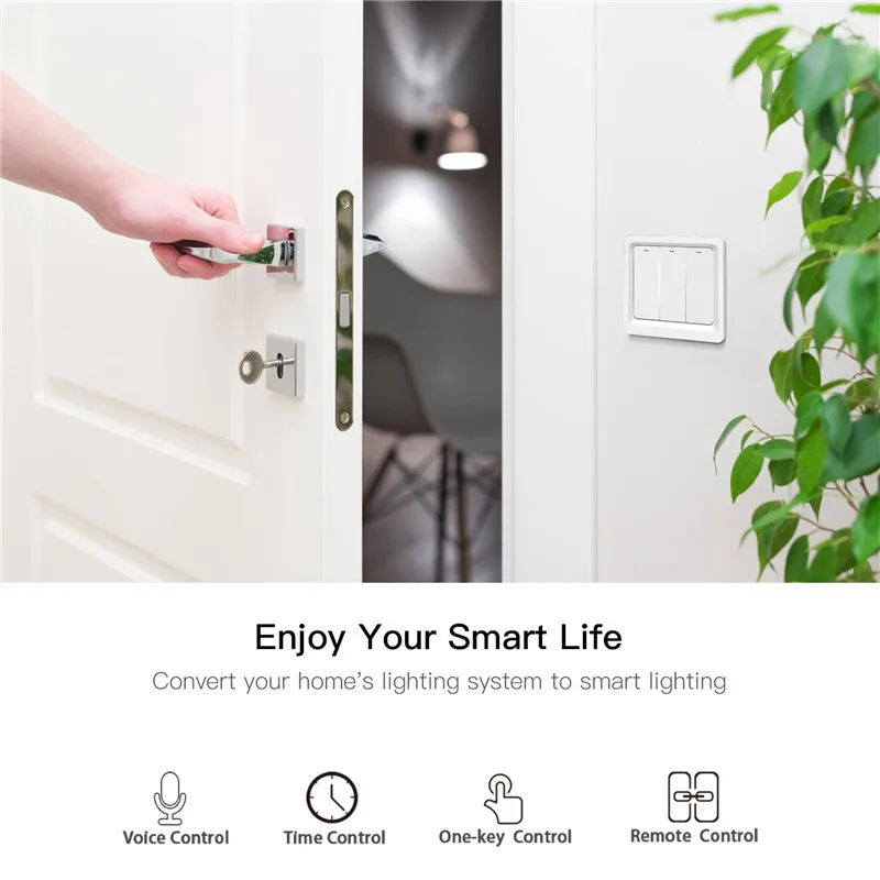 WiFi умный Домашний Светильник, кнопочный переключатель Smart Life/приложение Tuya, дистанционное управление, работает с Alexa Google Home для голосового управления