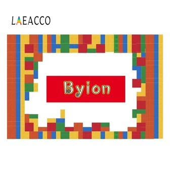 

Laeacco Photography Backgrounds Baby Birthday Colorful Lego Educational Toy Customized Photographic Backdrops for Photo Studio
