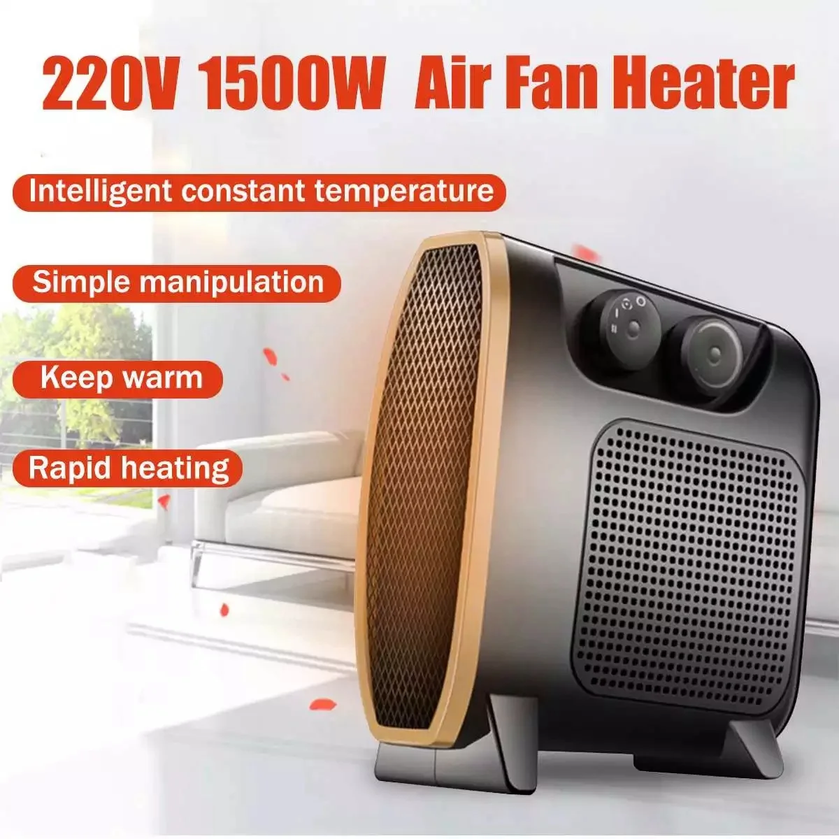 

Top Deals 220V 1500W Portable Office Heater Mini Electric Heater Electric Home Heater Fan Handy Air Warmer Silent Home Office Ha