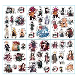 6 sheets/lot Anime Stickers Demon Slayer:Kimetsu no Yaiba Sticker Toy For Motorcycle Skateboard Guitar