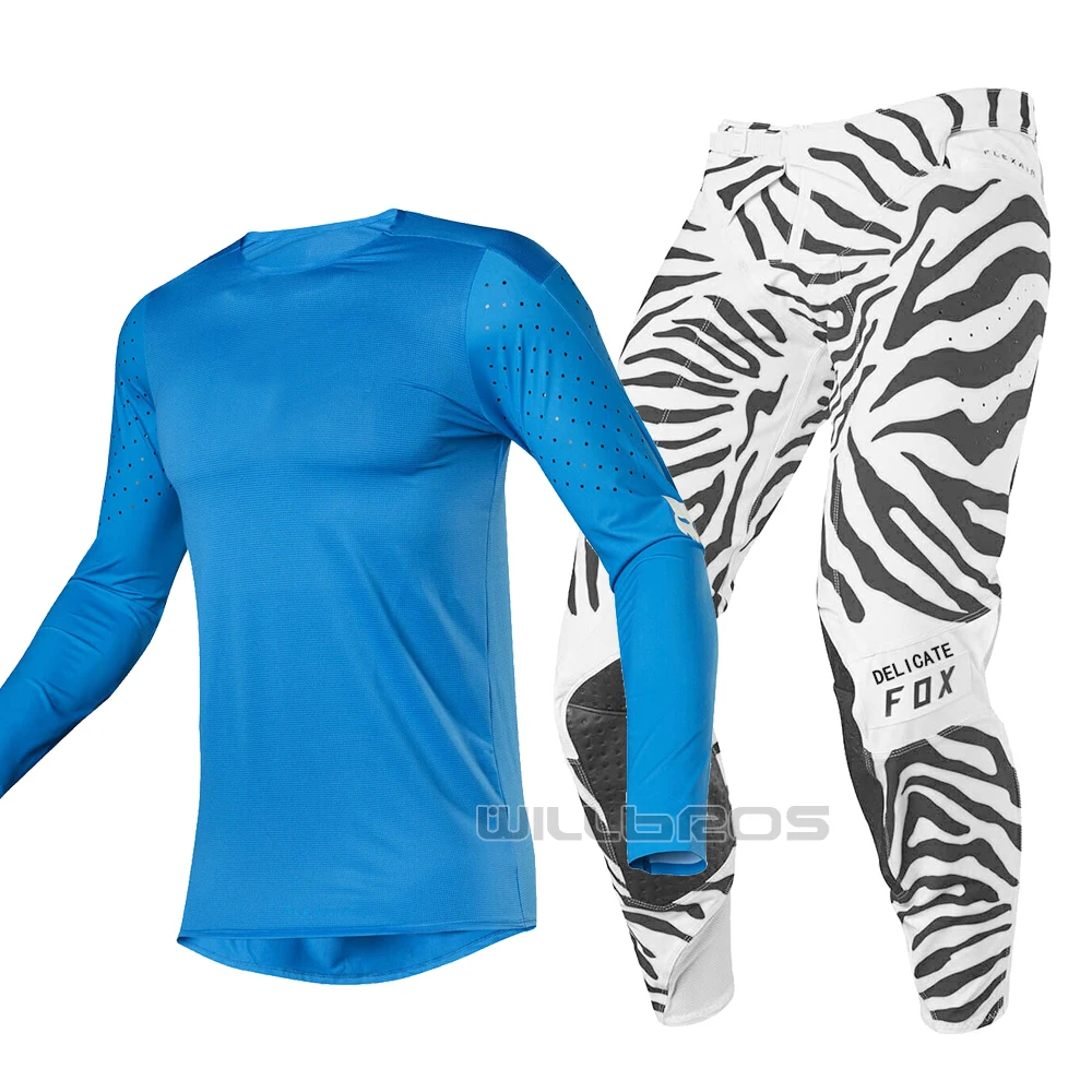 NAUGHTY FOX MX 360 Racing LE Flexair Zebra Off Road Motocross Dirt Bike Jersey Pant Men's Gear Set