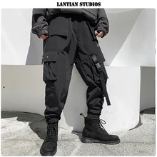 LT Studio зимние Утепленные бархатные женские штаны карго Высокая талия черные свободные женские брюки корейский стиль женские брюки Капри