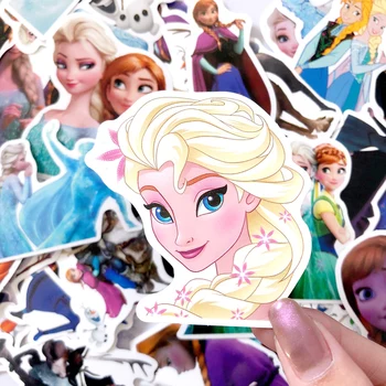 

50pcs/lot Stickers Snow Queen Beautiful princess waterproof Graffiti Sticker for Kids on Laptop Skateboard Suitcase Bike kid toy