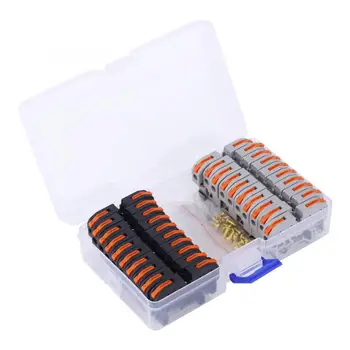 

20 Pcs Compact Wiring Connector Terminal Block 11~28AWG PCT-211 DIN Rail Universal Wiring Conductor Terminal