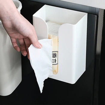 

Wall-Mounted Tissue Box To Avoid Punching, No Trace, Paste Toilet Paper Roll Holder, Plastic Material, Light And Simple, Low-Key