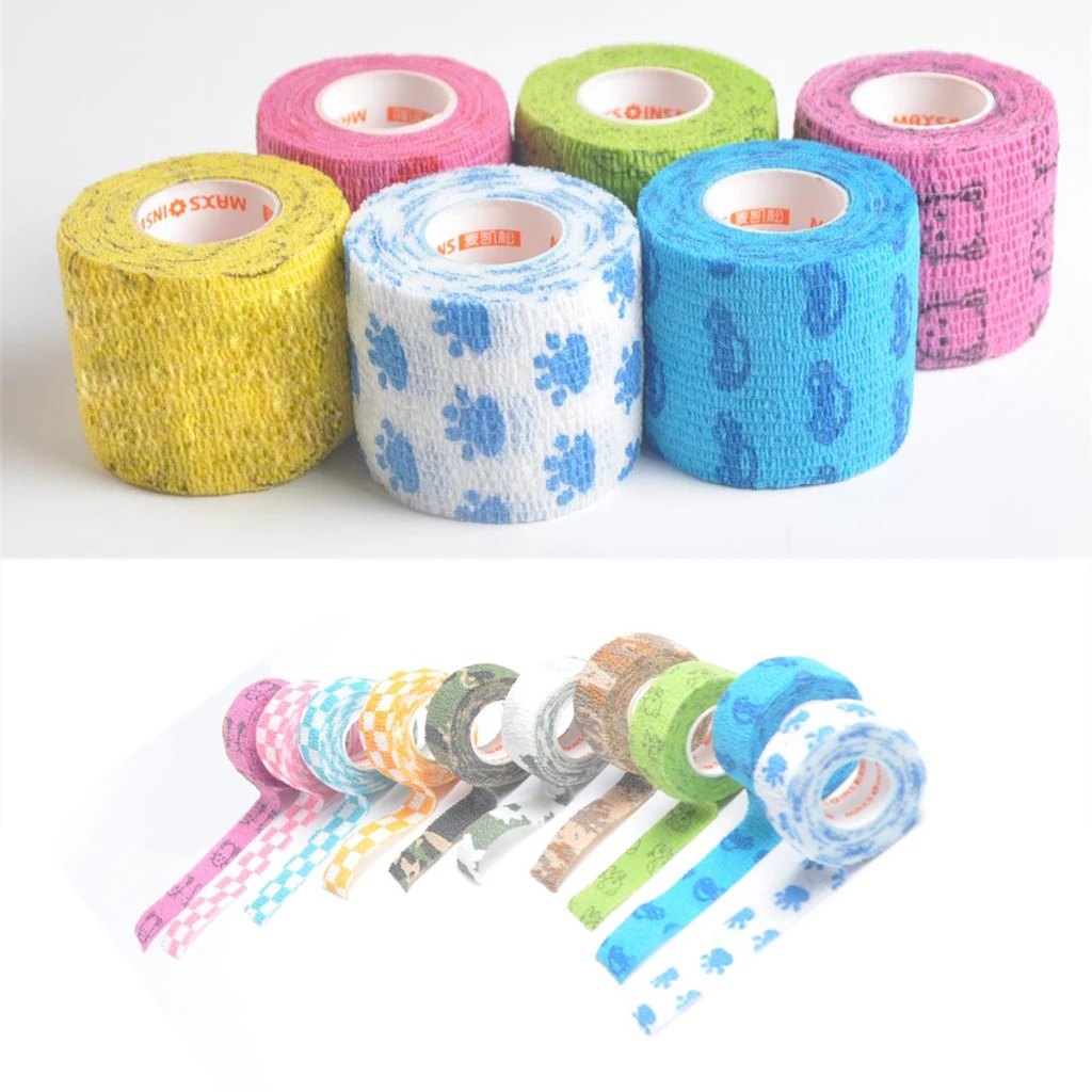 5 Yards Sports First Aid Elastic Non Woven Self Adhesive Cohesive Wrap Bandage Tape Roll 2, 3, or 4 Inches Wide