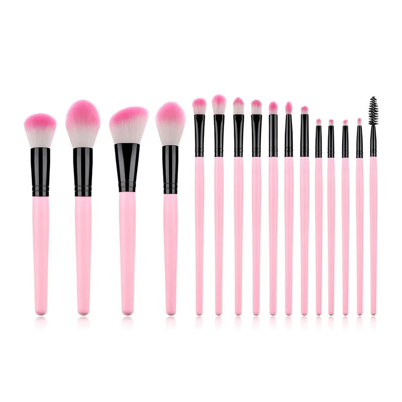 PK 16PCS 16 шт. набор кистей для макияжа Розовая ручка Женская основа под макияж кисти косметические инструменты набор для губ подводка для глаз Maquiagem - Handle Color: PK 16PCS