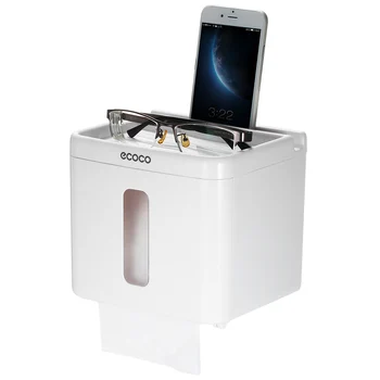 

Hot Tissue Box Roll Paper Case for Bathroom Toilet Paper Box Plastic Perforated Tissue Box Toilet Roll Paper Towel Holder