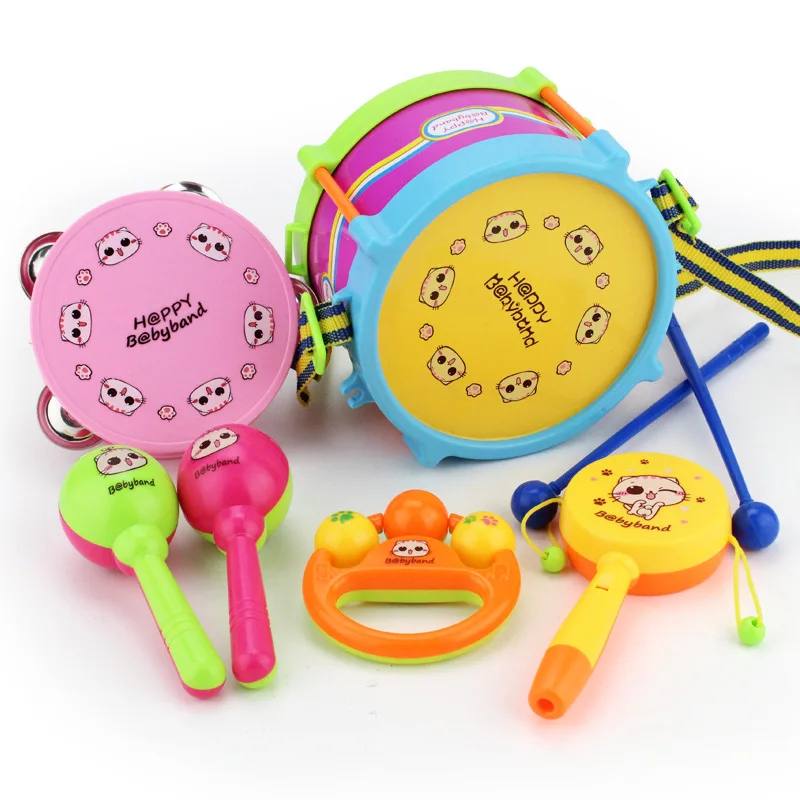 Bay Kai Odd BABY'S погремушка игрушка барабанный класс игрушка(боковой барабан+ Погремушка+ ручной Колокольчик+ бубен+ погремушка 2 шт