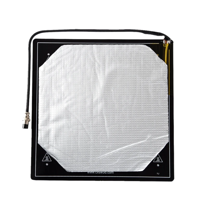 

3D Heated Bed Platform Kit Aluminum Alloy Printing Build Plate Size 310 x 310Mm Cable Installed Well with Thermal Insulator Cott