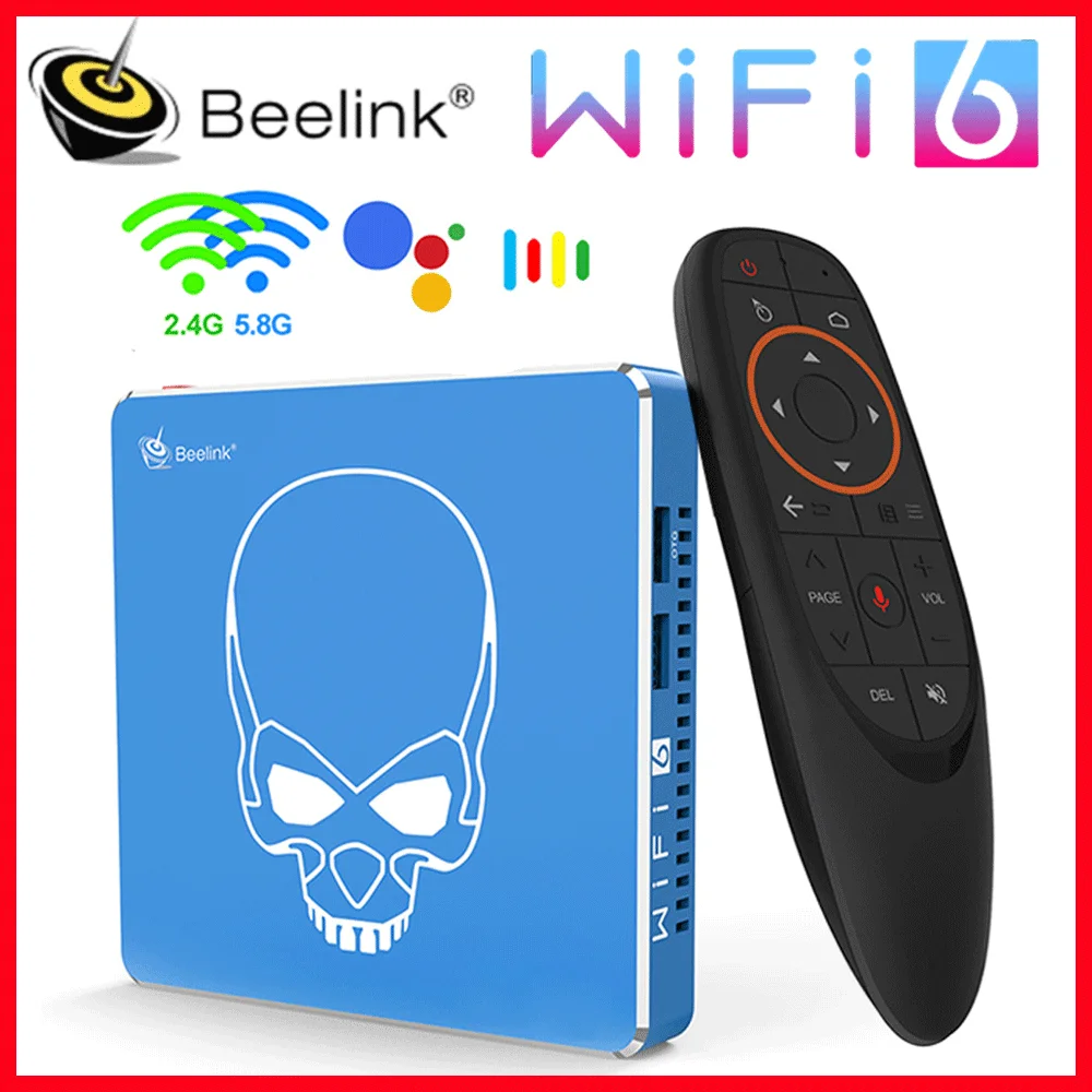 ТВ-приставка Beelink GT King Pro WiFi6 Android 9 0 4 ГБ/64 ГБ Amlogic S922X-H четырехъядерный процессор
