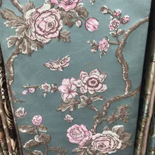 Акция 5 ярдов yu01# розовый цветок синий жаккард кружевной ткани для распиловки вечернее свадебное платье