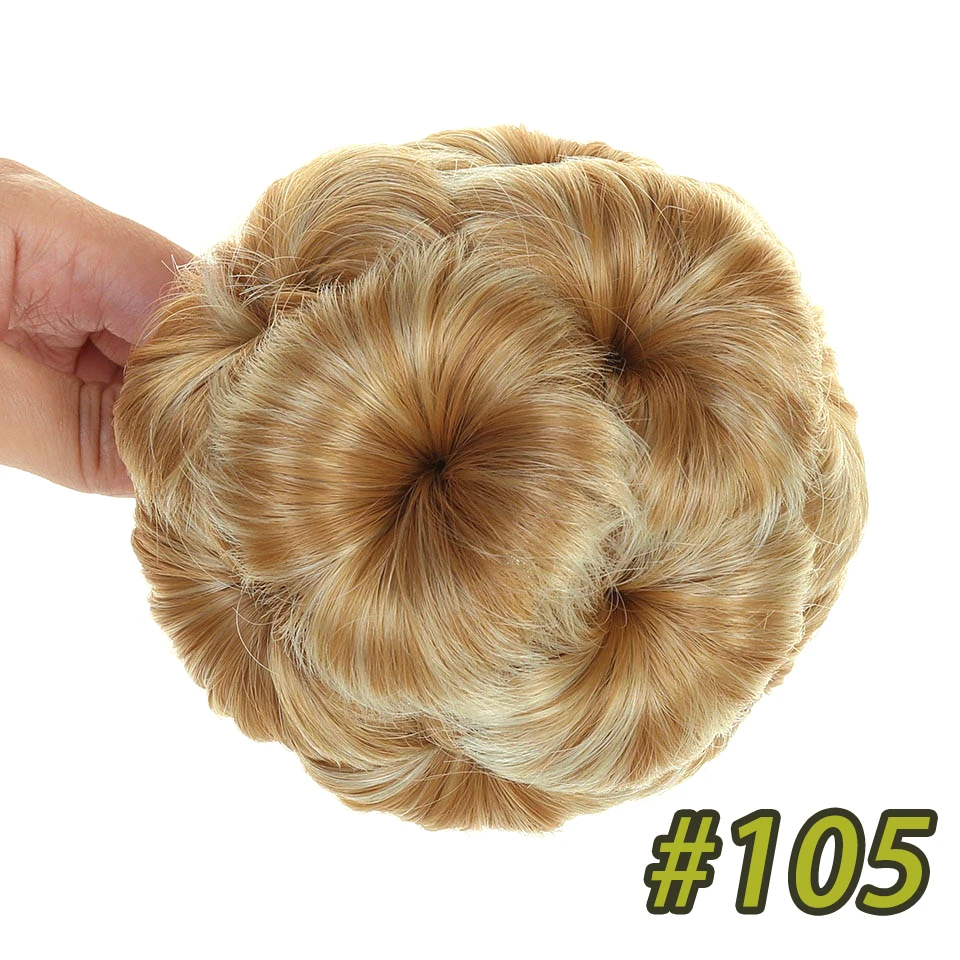 LM цветок стиль синтетического волокна волос горячей клип в эластичный парик светильник расширение булочка пончик для женщин - Цвет: 105