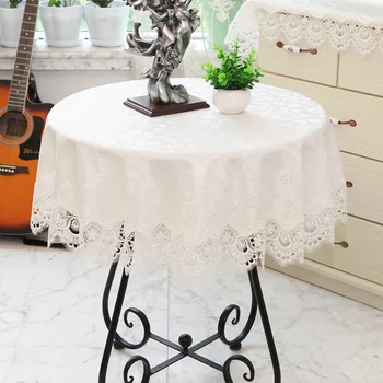 

White Lace Tablecloth Round Rose Gold Table Cloth Modern Coffee Table Cover Dinning Luxury Birthday Party Tablecloth Placemat