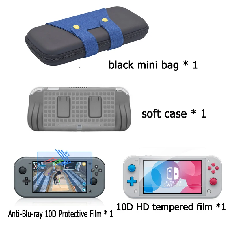 black set Новинка, сумка для переноски, мини-Чехол, Защитная сумка для nintendo Switch, чехол, мини-сумка, аксессуары для хранения - Цвет: black set