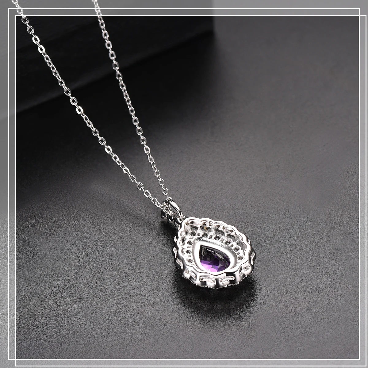 Hutang 1.92ct Кулон из настоящего аметиста драгоценный камень Твердое Серебро 925 пробы ожерелье изящные элегантные ювелирные изделия в форме кубиков для женщин Новинка