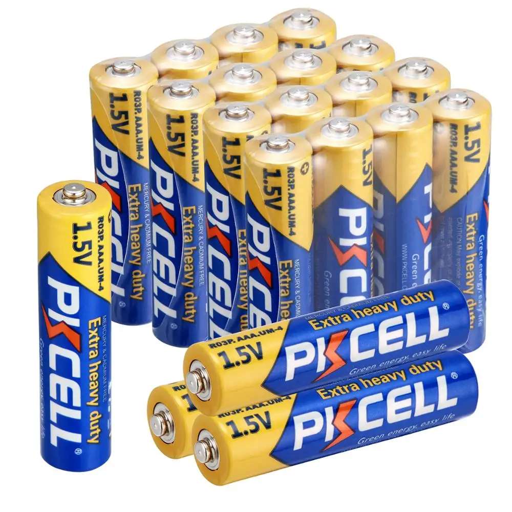 

24pcs Pkcell AAA Batteries 1.5V Battery AAA Primary R03P UM4 Extra Heavy Duty Zinc Carbon Pinky Batteries
