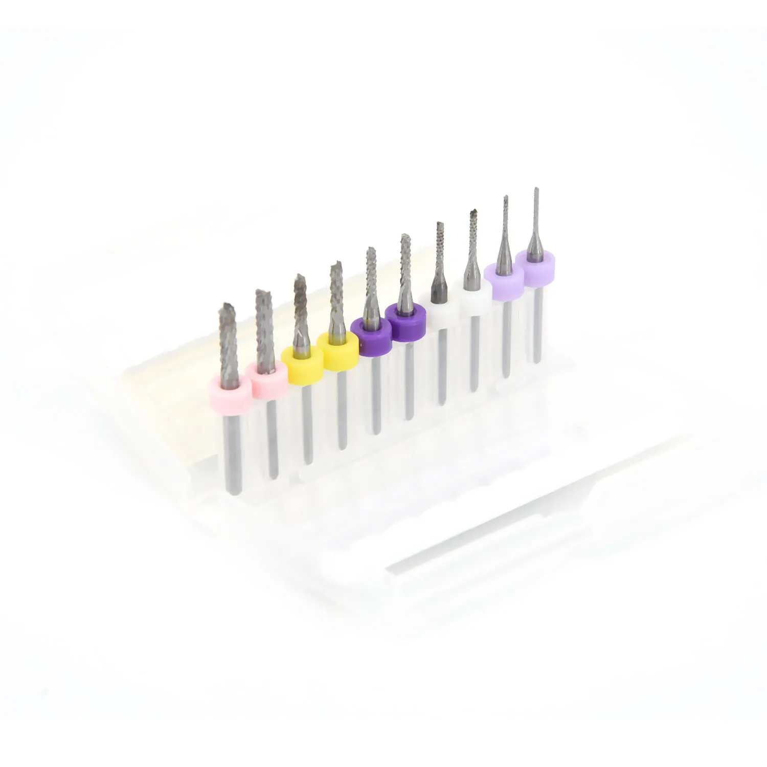 10Pcs Mini Carbide Drill Bit+ 1*Box Engraving Mill Cutter Tools Kit For PCB CNC