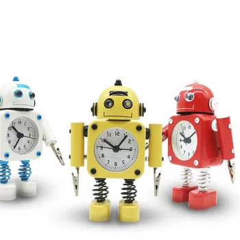 

Portable Cartoon Winder Smart Robot Alarm Clock Creative Image Display Digital Clocks Home Desktop Decor Gifts For Children Kid/