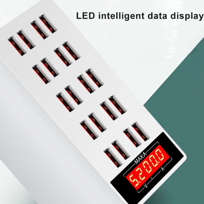 20-Порты 100W usb-хаб телефон Зарядное устройство с светодиодный Дисплей зарядный док-станция адаптер NC99