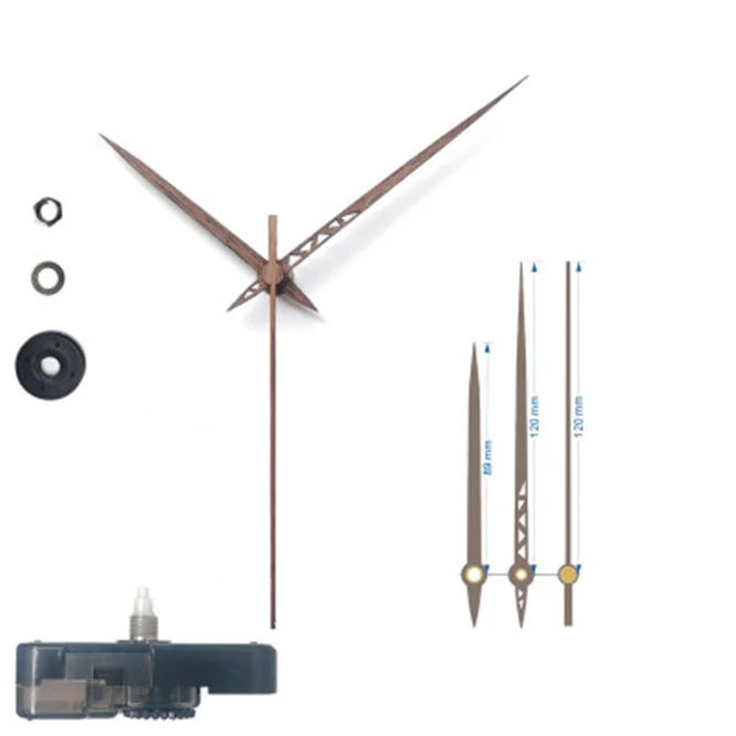 10sets/lot Japan Silent 12inch Wall Clock Quartz Movement Mechanism Wooden hands Clock pointers Repair Kit Tool Set decoration
