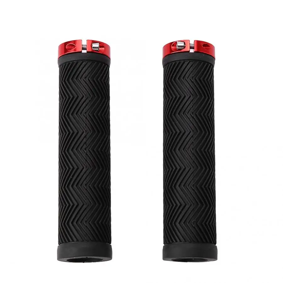 BikeHandlebar Grips 1 пара 3 цвета резиновый руль для горного велосипеда с односторонним металлическим замком запчасти для велосипеда