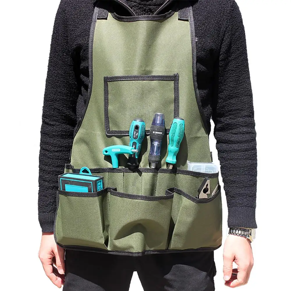

Work Apron Multi Pocket Utility Apron Waterproof Wear-Resistant Garden Overalls Adjustable Garden Work Apron for Garden Workers