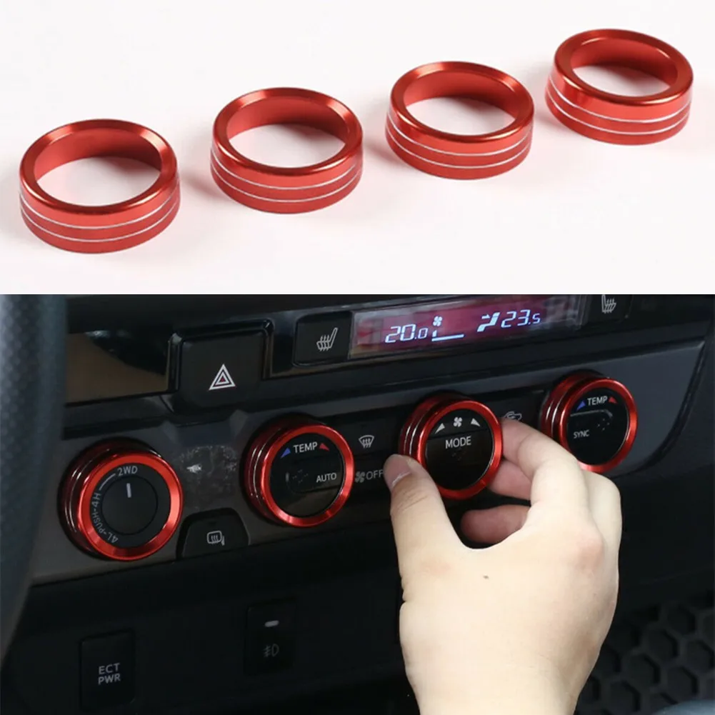 4pcs/set Suitable For Toyota 2016 2020 Central Control Knob CD