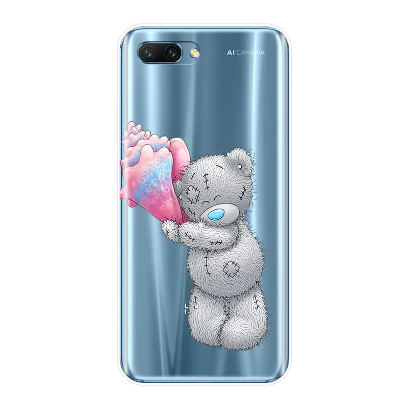 Плюшевый Тедди Мягкий силиконовый чехол для телефона для huawei Honor 7, 8, 9, 10 Lite фотоаппаратов моментальной печати 7S 7X 7A 7C Pro задняя крышка для huawei Honor 8X MAX 10 9 8