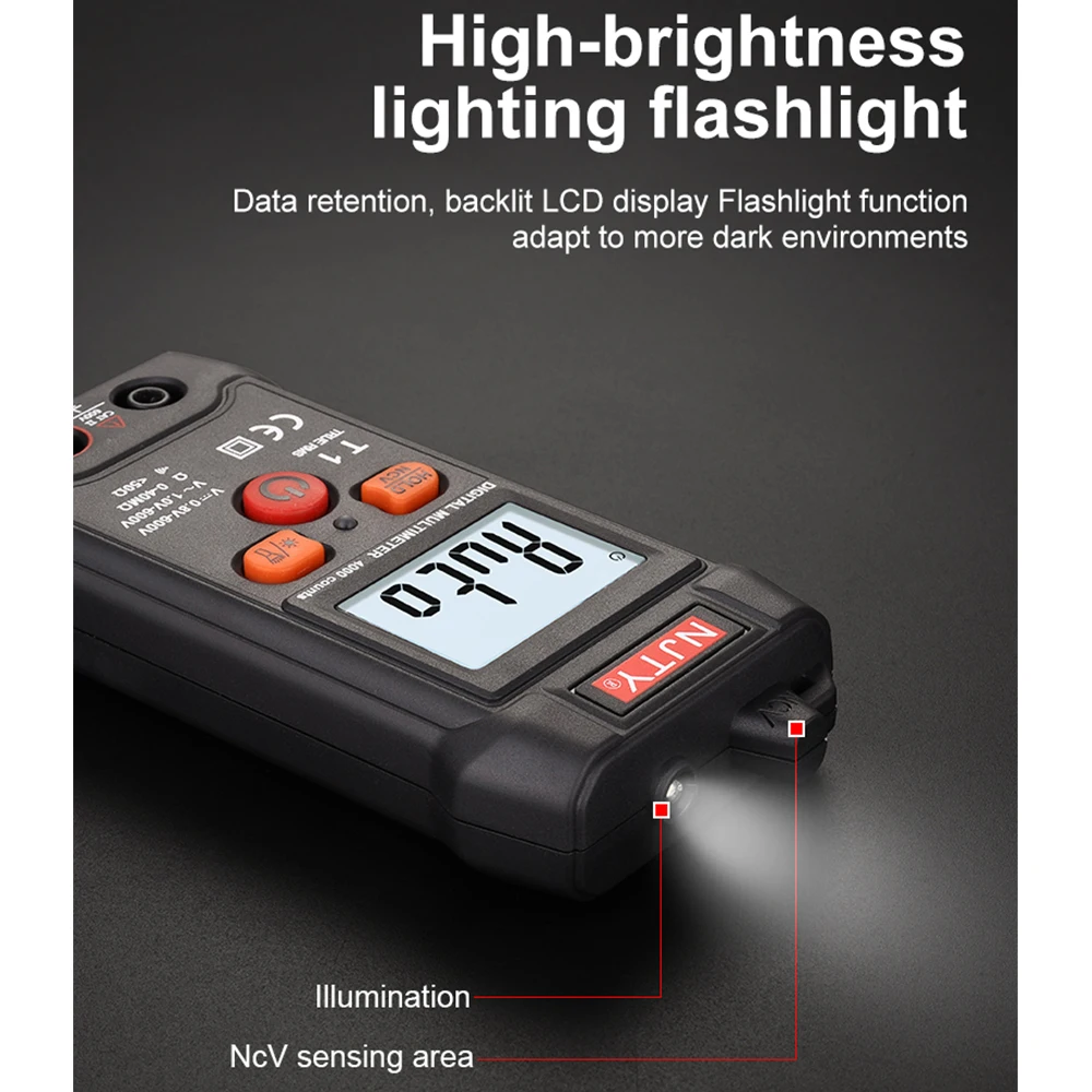 True RMS Digital multimeter 4000 Counts 600V automatic range AC DC voltage tester portable smart meter NCV ohm flashlight digital multimeter multimeter tester