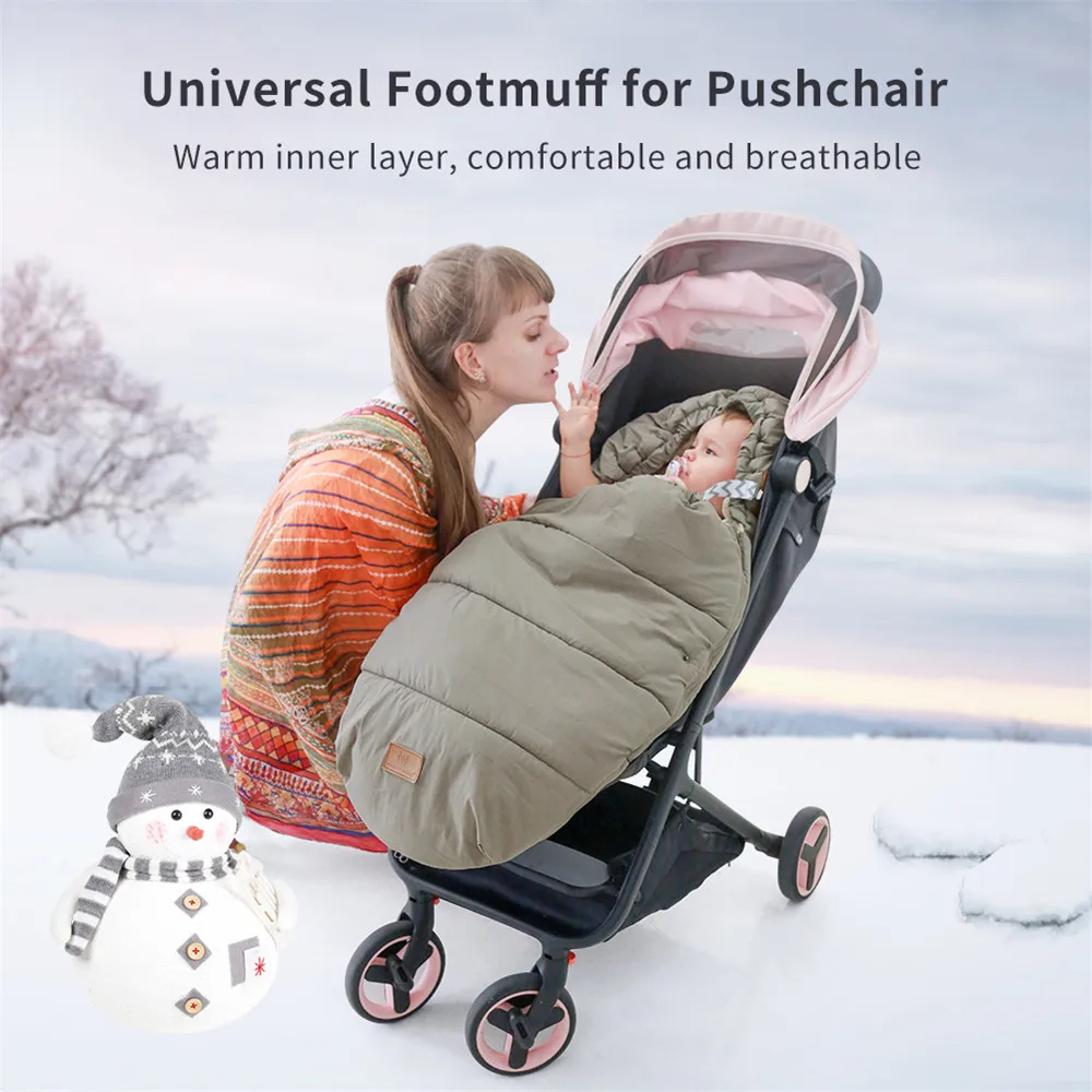 

Winter Baby Stroller Sleeping Bag Swaddle Thick Warm Blanket Stroller Pad Windproof Waterproof Universal Footmuff for Pushchair