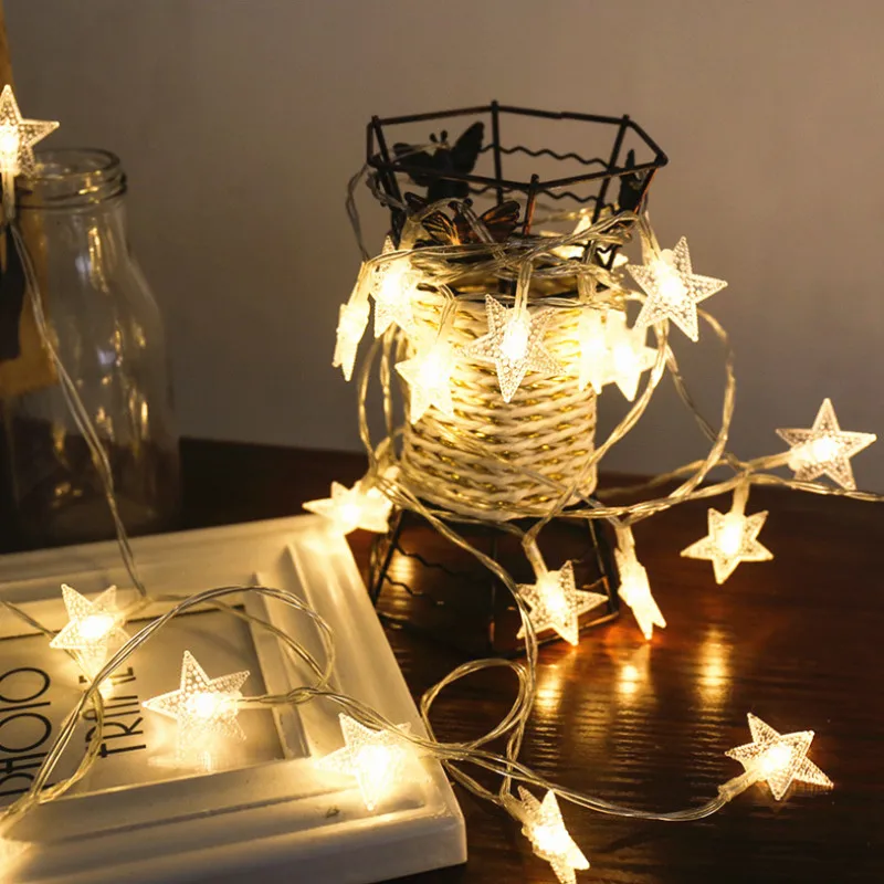 

3 meters 20 Lights LED Star Light String Twinkle Garlands Battery Powered Christmas Lamp Holiday Party Wedding Decorative Fairy