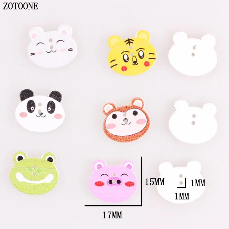 ZOTOONE микс милые животные деревянные кнопки кошка панда тигр свинья Швейные
