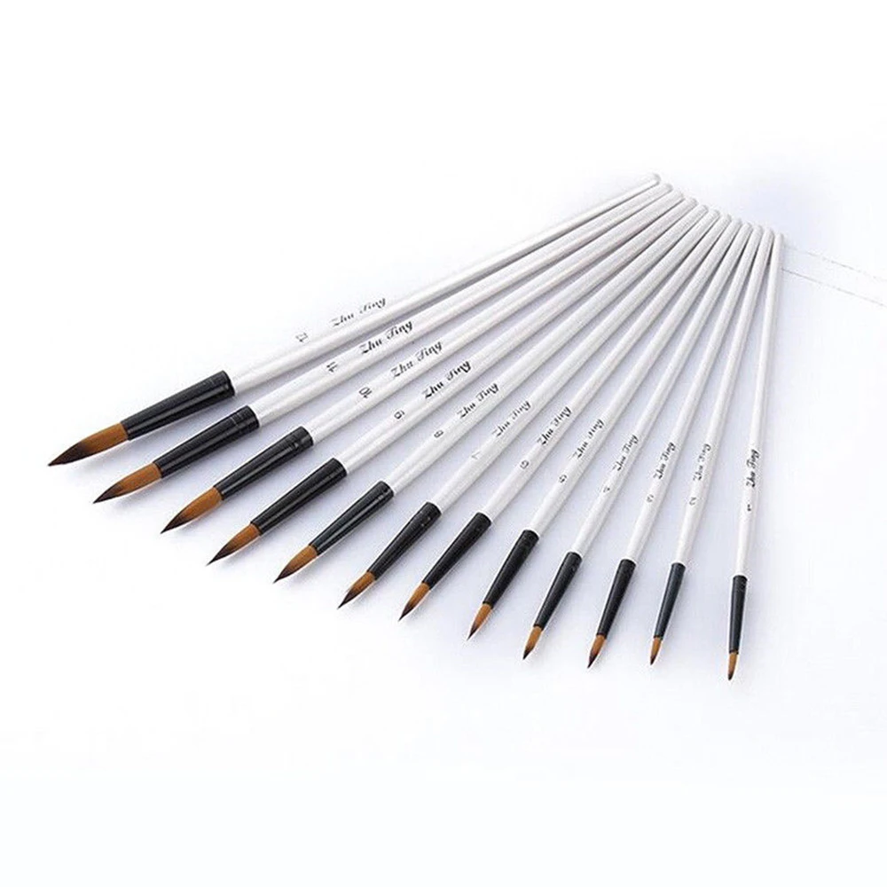 Brush Pen Delicate Durable 12Pcs Nylon Craft Acrylic Painting Painting Brush Art Drawing Supplies Nylon Hair Paintbrush - Color: 3