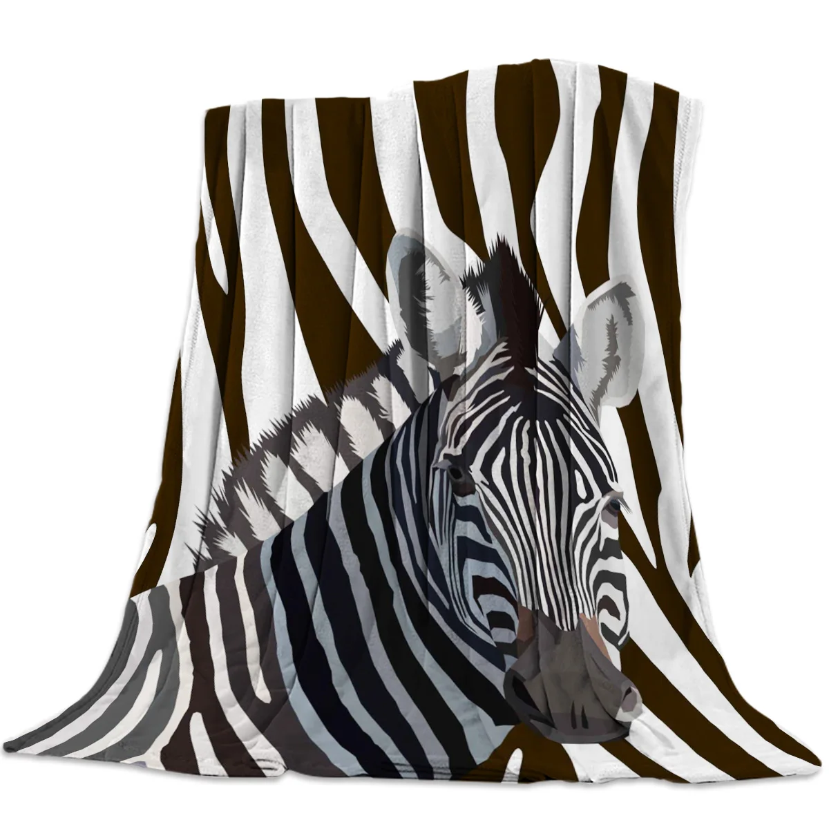 Flannel Blanket for Bed Animal Zebra Pattern Zebra Texture Throw