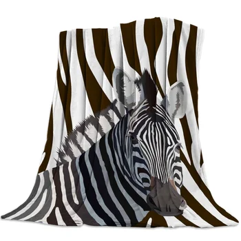 

Flannel Blanket for Bed Animal Zebra Pattern Zebra Texture Throw Blanket Portable Soft Blanket Warm Sofa Bed Sheets