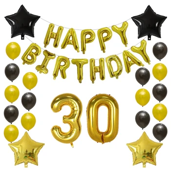 

30 40 50 60th Birthday Decoration Balloons 40 inch Gold Number Balloon for Adult Anniversary Party Happy Birthday Letter Ballon