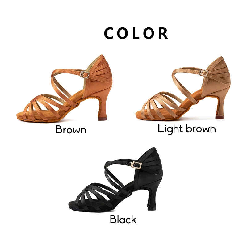 Dance Shoes Women Latin Ballroom Soft Bottom High heel Ladies Practice Latin Salsa 8.5CM