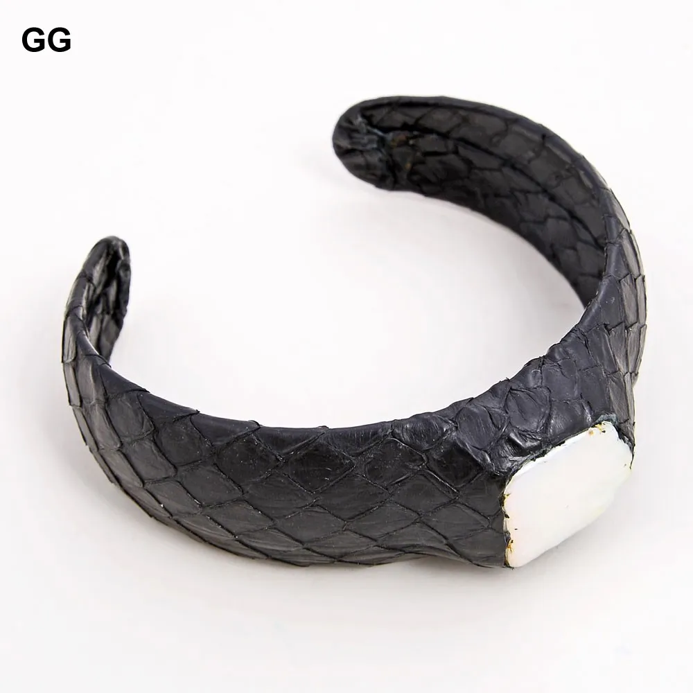 GG Jewelry 16x24 мм белый кожаный браслет с жемчугом Keshi | Украшения и аксессуары
