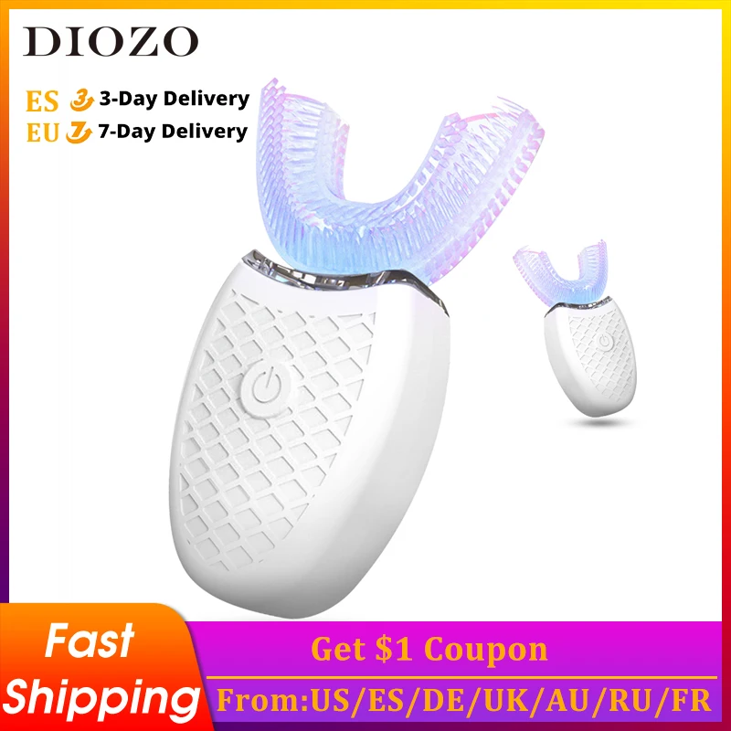 

Automatic Sonic Electric Toothbrush 360 Degree Silicone Tooth Brush USB Rechargeable Teeth Cleaner Blue Light Whitening Tooth