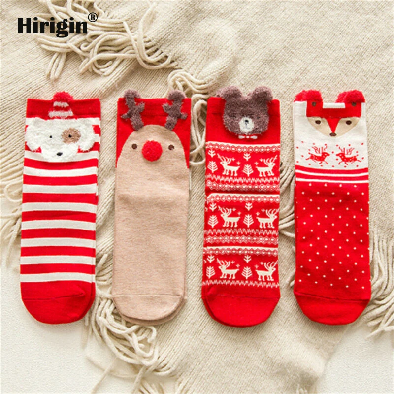 Рождественские носки подарок Санта Клауса забавные рождественские унисекс для