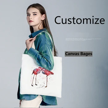 

Customization women bag Shoulder Bags Flamingo Shopping Bag Tote Package Purses Casual animal printing For young girl 42cm*40cm