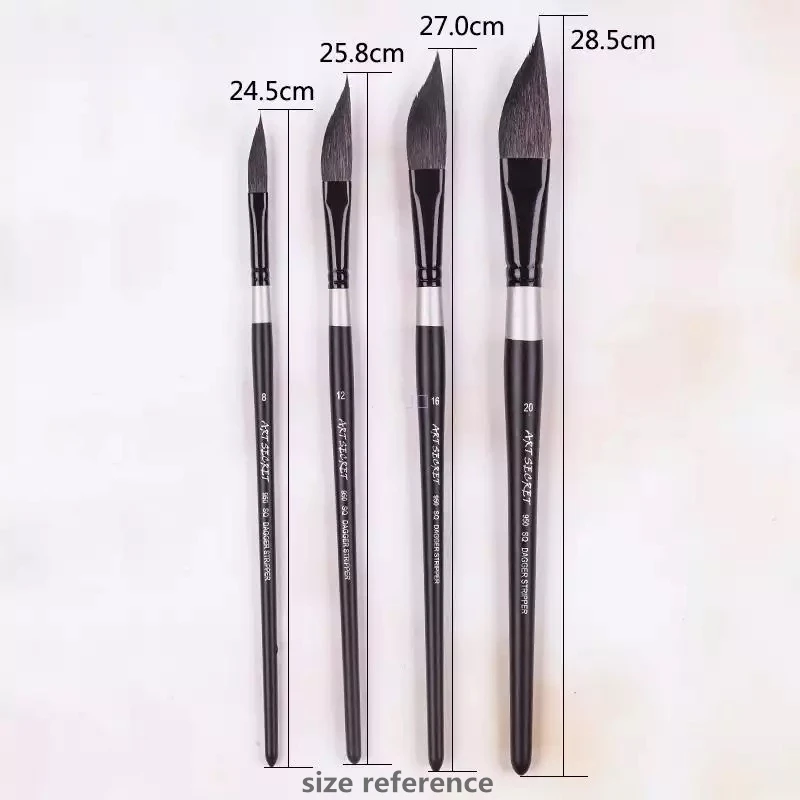 ArtSecret High Grade 950DS Art Artistic Painting Brushes Wooden Handle Squirrel Hair Watercolor Pen For Drawing 4pcs black handle round squirrel hair brushes set painting artistic watercolor brush pen set for gouache wash mop art painting